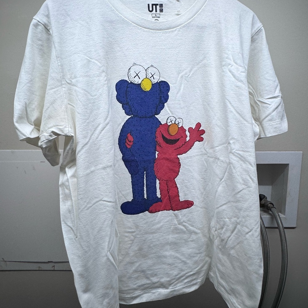 KAWS Kids T-Shirt - White with Blue and Red Characters